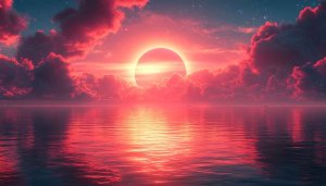 Serene Pink Ocean Sunset 4K Desktop Background Mobile Wallpaper