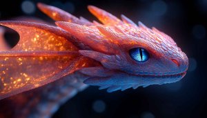 Blue Eyed Dragon 4K Wallpaper - Fantasy Creature Mobile Background