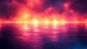 Glowing Horizon 4K Desktop Background, Mobile Space Nebula Wallpaper