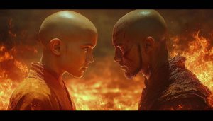 Fierce Monk Faceoff High Definition Wallpaper for Desktop and Mobile