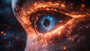 Electric Blue Eye Sparkle Art 4K Desktop Wallpaper Background