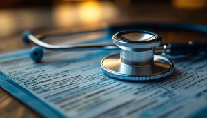 Medical Stethoscope on Patient Form - Doctor Office Background Wallpaper