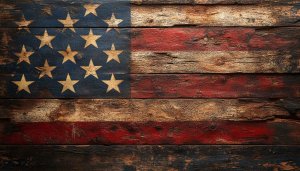Rustic American Flag Wood Texture 4K Desktop Mobile Wallpaper
