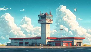Airport Control Tower Anime Aesthetic Mobile Wallpaper Free Background