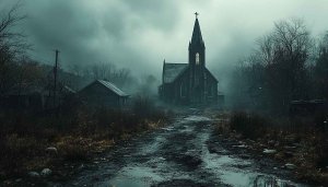 Eerie Church 4K Wallpaper - Dark Mobile Background Aesthetic