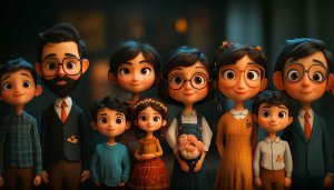 Cartoon Family Portrait Wallpaper 4K Desktop Background Free Mobile Wallpaper