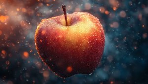 Aesthetic Red Apple Mobile Wallpaper With Bokeh Effect Background