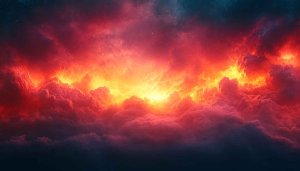 Fiery Clouds 4K Wallpaper - Red and Yellow Sky Background