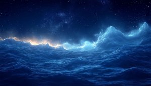 Starlit Ocean Waves 4K Desktop Background Free Mobile Wallpaper