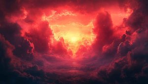 Fiery Red Cloudscape 4K Desktop Wallpaper for Computer Backgrounds