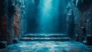 Stone Cave Interior 4K Desktop Background - Fantasy Room Wallpaper