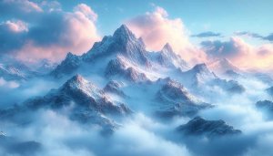 Snowy Mountain Peaks Cloudscape 4K Desktop Wallpaper Mobile Background