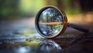 Magnifying Glass Tree Reflection 4K Desktop Background Free Mobile Wallpaper