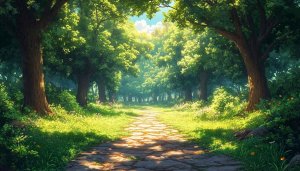 Green Forest Path Scenery Mobile Wallpaper and 4K Desktop Background