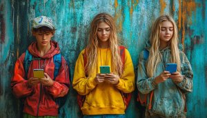 Teens Using Smartphones Mobile Wallpaper | Free Phone Background