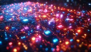 Neon Circuit Board 4K Desktop Background - Free Tech Wallpaper