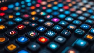 Social Media Icon Keyboard 4K Desktop Background Tech Wallpaper