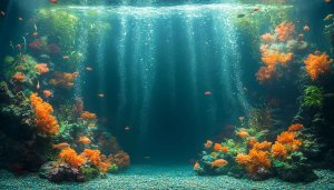 Aquarium Fish Tank 4K Wallpaper Desktop Background Underwater Scene
