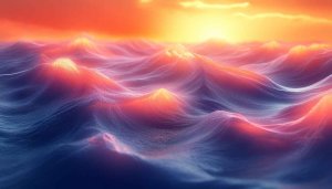 Fiery Sunset Ocean Waves 4K Desktop Background Free Mobile Wallpaper