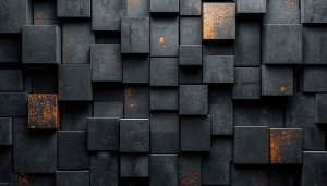 Dark Geometric Cube Wallpaper, Abstract 3D Texture Mobile Background