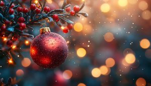 Christmas Ornament Bokeh Lights 4K Desktop Background Holiday Wallpaper