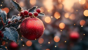 Free Christmas Ornament Bokeh Lights Desktop Wallpaper 4K Background