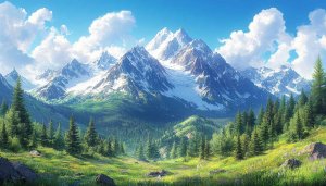 Snow Mountain Peaks Wallpaper for Desktop Background Free, No Signup