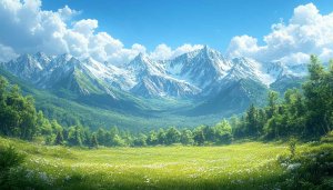 Scenic Mountain Landscape Wallpaper for Desktop Background and Mobile Phone