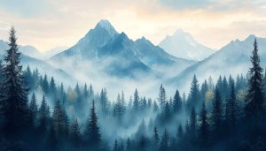Foggy Mountain Forest 4K Desktop Background Nature Mobile Wallpaper