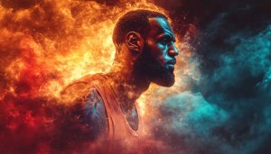 LeBron James Fire and Ice 4K Desktop Background Wallpaper