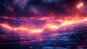 Fiery Ocean Waves 4K Wallpaper for Desktop Background Free