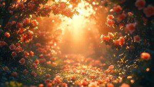 Golden Hour Orange Blossom Wallpaper for Desktop and Mobile Background