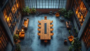 Modern Conference Room Interior 4K Desktop Wallpaper Background High Resolution