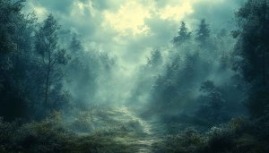 Misty Forest Path Wallpaper, Atmospheric Background, Free Mobile Wallpaper
