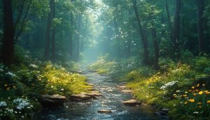 Scenic Forest River 4K Wallpaper for Desktop and Mobile Background