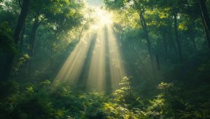 Sunlight Forest 4K Desktop Background - Free Nature Wallpaper