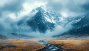 Snow Mountain River Mobile Wallpaper 4K Nature Landscape Background