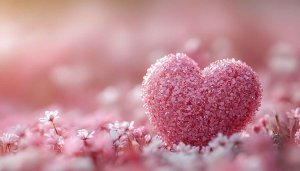 Pink Heart Flowers Aesthetic Wallpaper for Desktop Background Mobile