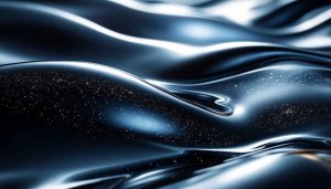 Abstract Chrome Waves with Galaxy Dust Mobile Desktop Wallpaper 4K