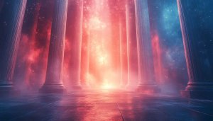Ancient Pillars Galaxy Space 4K Desktop Background Wallpaper