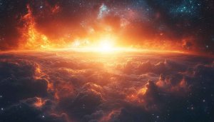Fiery Orange Space Sky 4K Desktop Wallpaper, Mobile Background Free