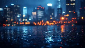 Rainy Night City 4K Mobile Wallpaper - Urban Bokeh Background