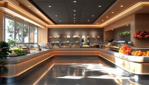 Bakery Cafe Interior Design 4K Desktop Wallpaper Free