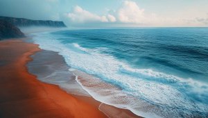 Coastal Beach Ocean Waves 4K Desktop Wallpaper Mobile Background