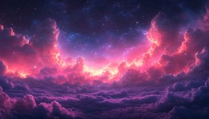 Dreamy Purple Pink Sky Clouds 4K Desktop Mobile Wallpaper