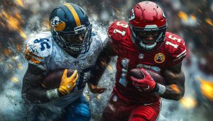 American Football Action 4K Wallpaper, NFL Running Back Mobile Background