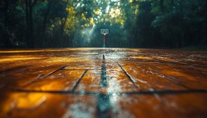 Wet Basketball Court HD Wallpaper - Rain Desktop Background Free