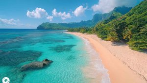 Tropical Island Beach 4K Wallpaper, Paradise Mobile Background Free