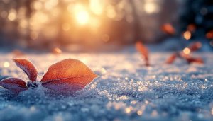 Winter Leaf Mobile Wallpaper, Sunrise Frosty Desktop Backgrounds Free