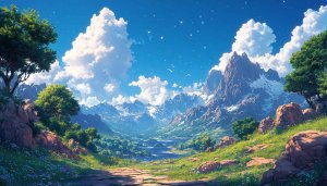 Scenic Mountain Landscape Wallpaper: 4K Desktop Background, Mobile Wallpaper